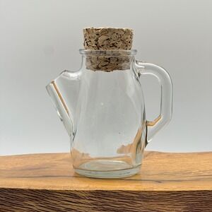 Vintage Westmoreland Glass Pitcher with Snub Nose Spout Handle & Cork Top